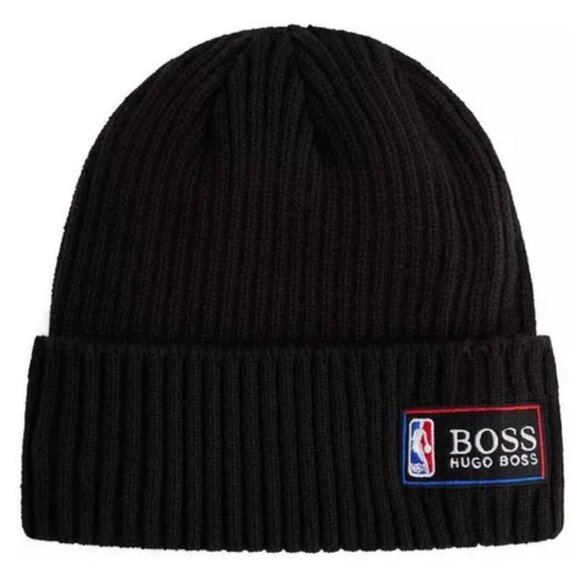 NBA x Hugo Boss x New Era Ribbed Beanie Hat With Collaborative Branding $78.00 - Picture 1 of 11